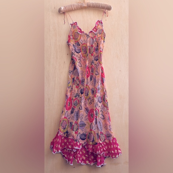 Other - Playful Polka Dots and Flowers Silk Nightgown